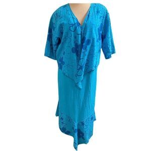 Peanut Punch Casual Wear Blue Lagenlook 2 Pc Dress Set Size Small Medium